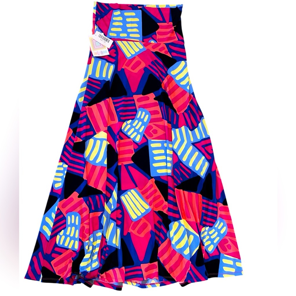 LuLaRoe Maxi Skirt - Vibrant Pink and Multi Color - Size XS